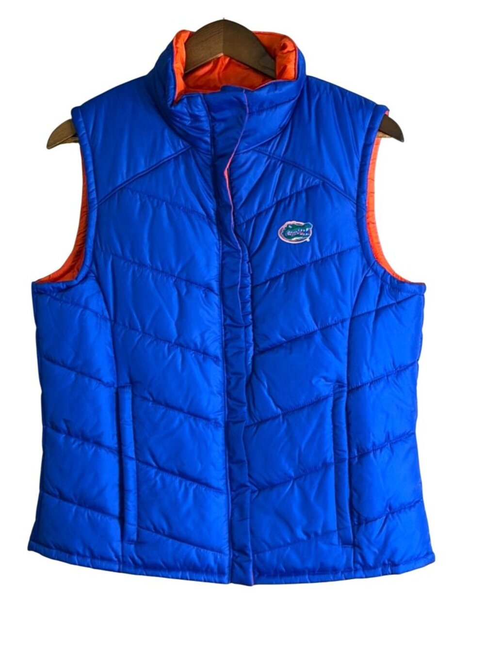 Columbia Florida Gators Women's Reversable Quilted Vest Blue Orange Sz Med NWOT